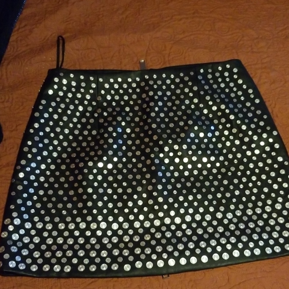 Nasty gal med. Black silver skirt